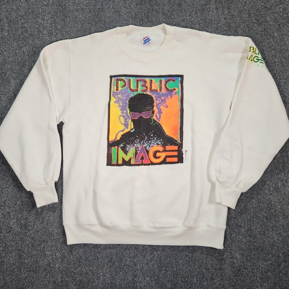Vintage 80s Mens XL PiL Public Image Ltd Punk Band Crewneck Sweatshirt USA